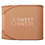Sports Research Sweet Sweat Toned Waist Trimmer for Women and Men | Premium Waist Trainer Belt to \'Tone\' your Stomach Area (Sand, Large)