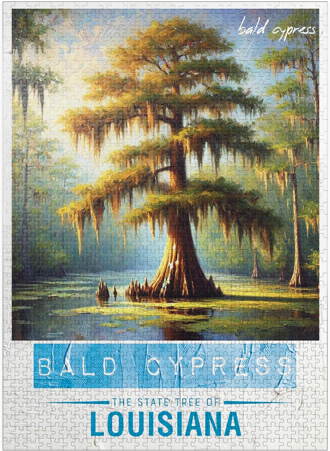 MyPuzzle State Trees Series: Louisiana, Bald Cypress - Premium 500 Piece Jigsaw Puzzle for Adults