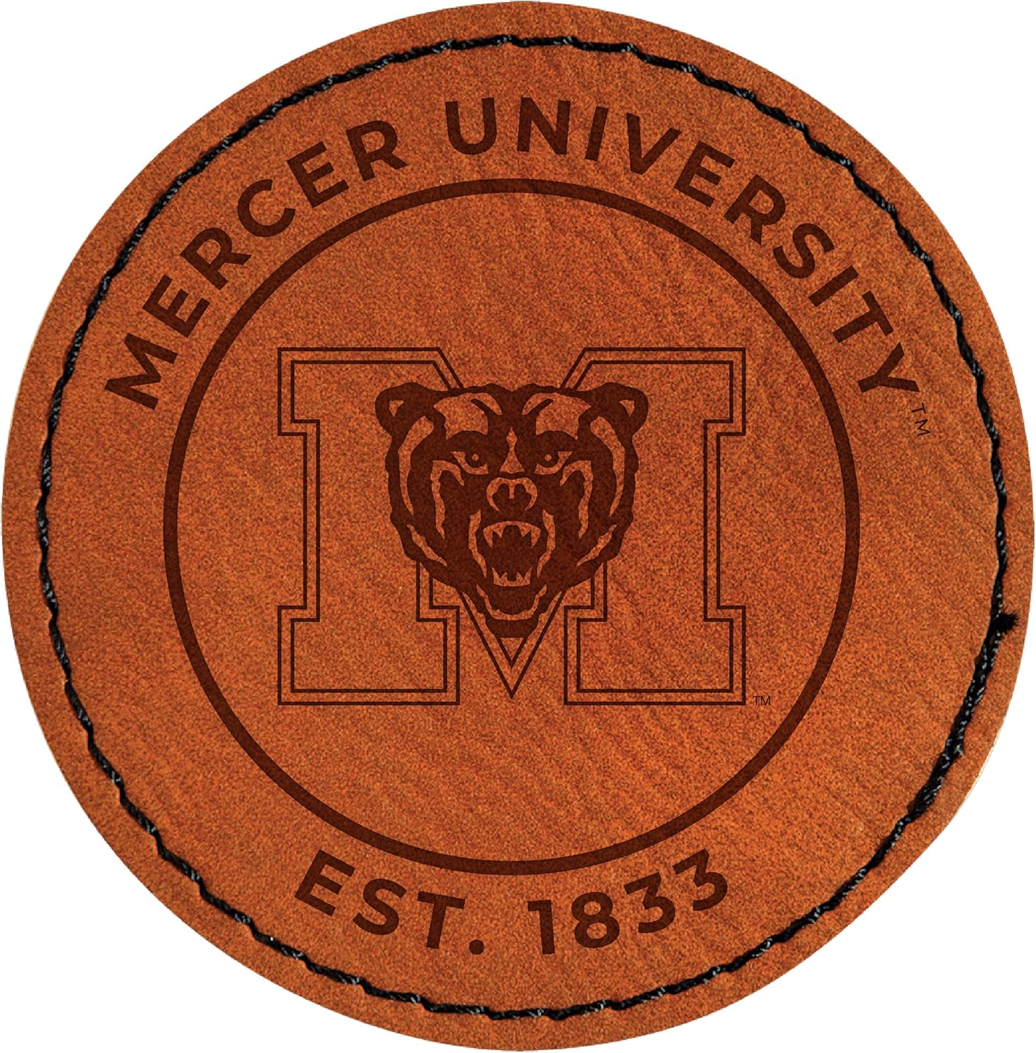 Mercer University Officially Licensed Circular Leatherette Patch - Iron-On with Adhesive Back 4-Pack
