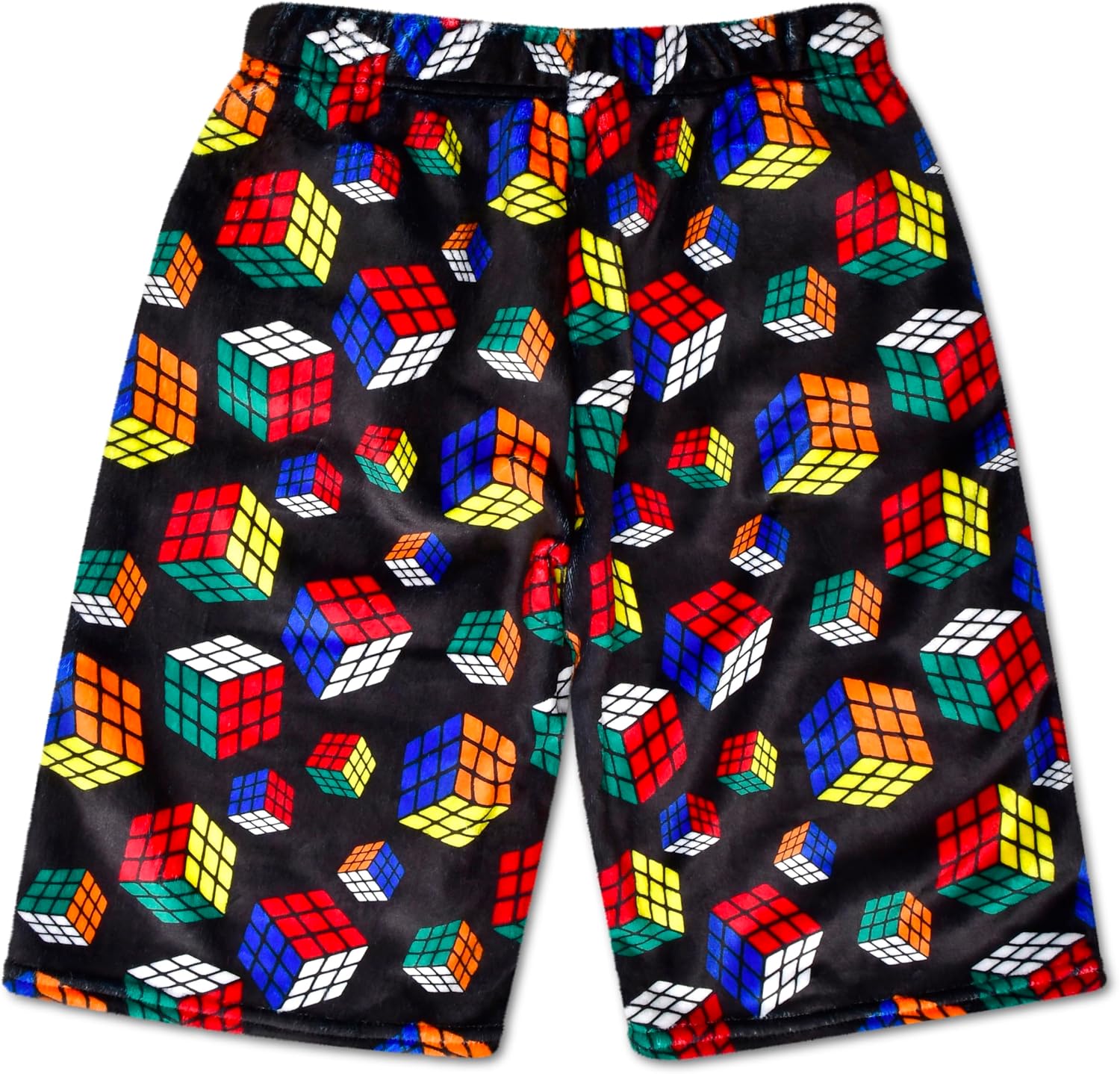 iscream Big Boys Officially Licensed Rubik's Cube Print Silky Soft Plush Shorts