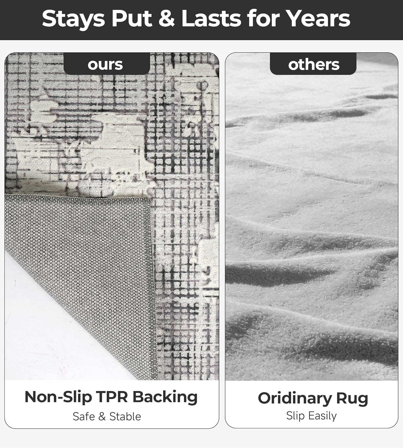 jxgzyy Ultra-Soft Non-Slip Runner Rug 2'2" x 3'11", Washable Runner Carpet for Entryway with Rubber Backing, Stain Resistant Floor Mat for Hallways Kitchen Bedroom, Pet & Senior Safe