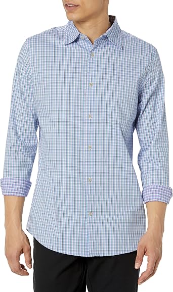 Amazon Essentials Mens Regular Fit Long Sleeve Wrinkle Resistant Stretch Dress Shirt