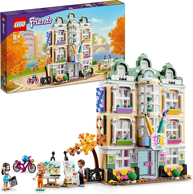 LEGO 41711 Friends Emma's Art School House Set, Creative Toy with 3 Mini-Dolls, Accessories and DOTS decor, BFF Xmas Gift Idea for 8 Plus Year Old Girls & Boys