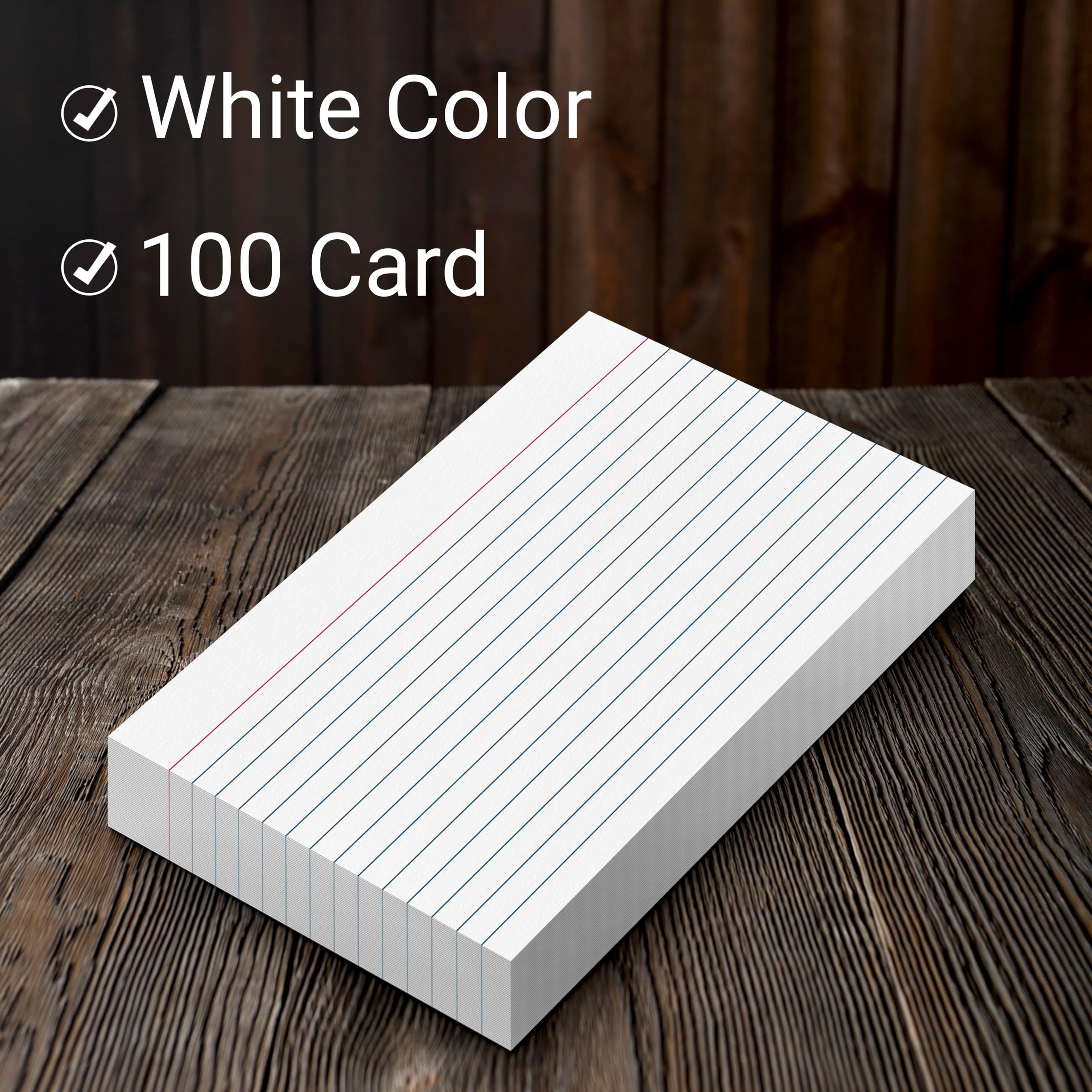 THREE LEAF Cartes Index lignées 4000 CT. (100 x 40) blanches, cartes flash lignées, carte d'étude, bloc-notes, pour listes de tâches, projets d'art et d'artisanat