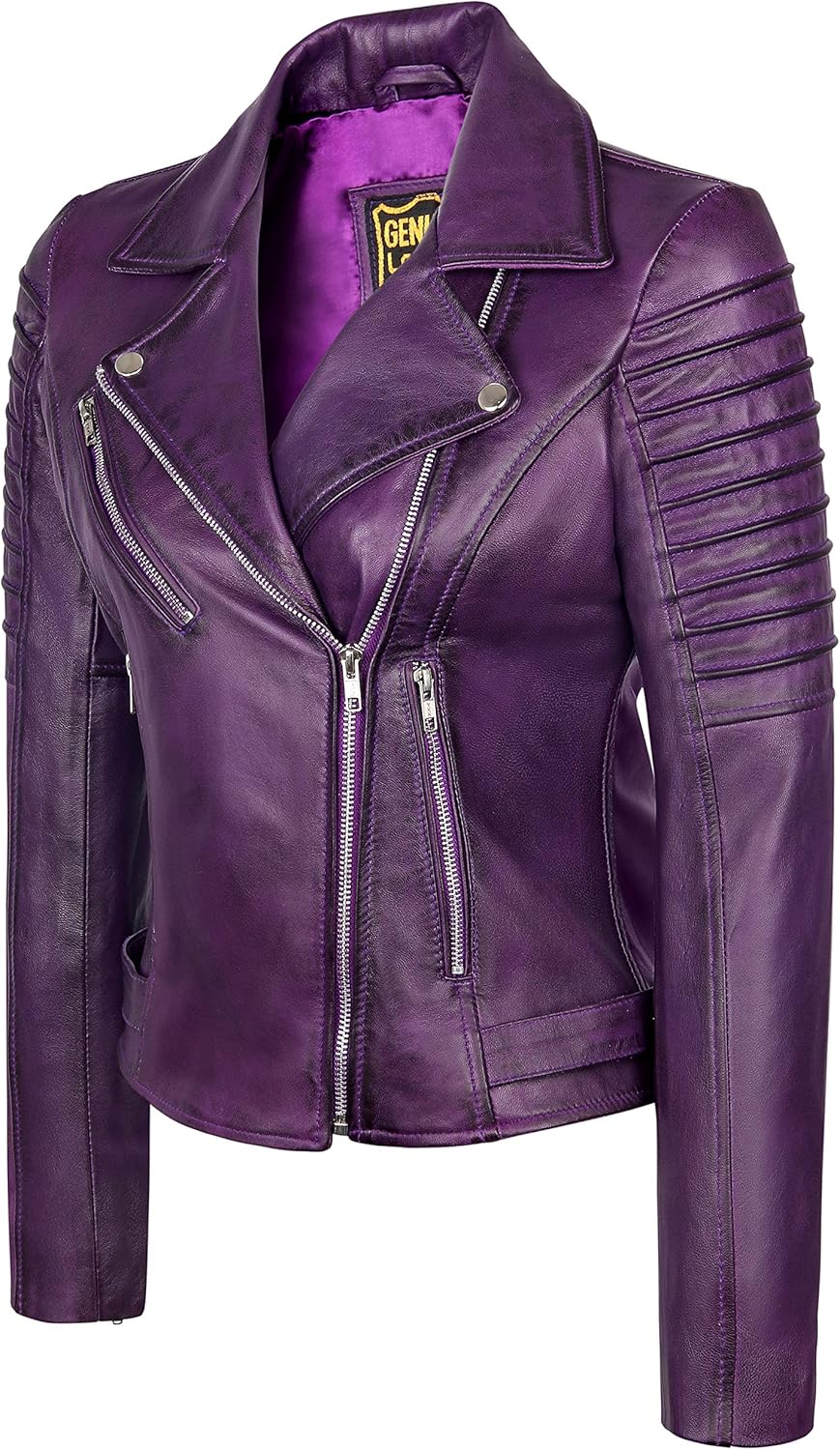 Skylinewears Womens Leather Jacket Bomber Motorcycle Biker Real Lambskin Leather Jackets