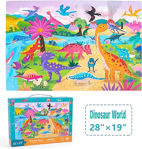 Miniatura 1 de PINU Rompecabezas jumbo de 100 piezas para niños de 4 a 8 años 8 a 10 años rompecabezas de piezas grandes para niños juguetes divertidos y coloridos