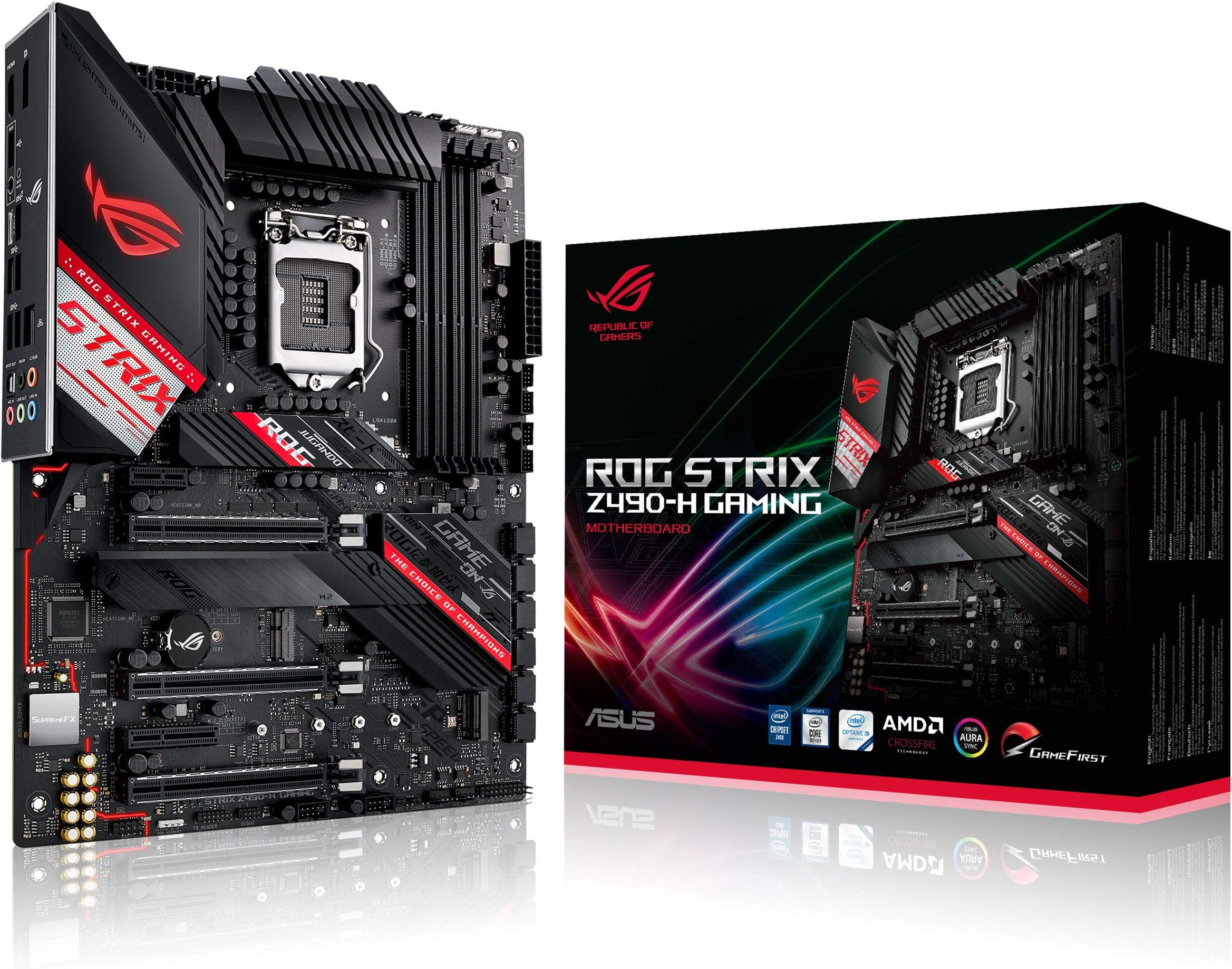 ASUS ROG Strix Z490-H Gaming Z490 LGA 1200 (Intel 10th Gen) ATX Gaming Motherboard (12+2 Power Stages,DDR4 4600, Intel 2.5 Gb Ethernet, USB 3.2 Gen 2, Aura Sync)
