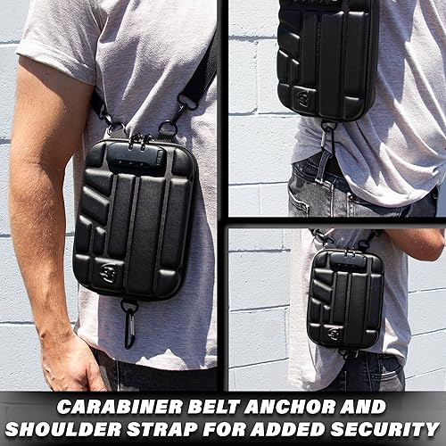 Miniatura 5 de CASEMATIX Estuche compacto de pistola de bloqueo para pistolas pequeñas de 0.354 in con clip extra, estuche portátil de pistola EVA con espuma, clip