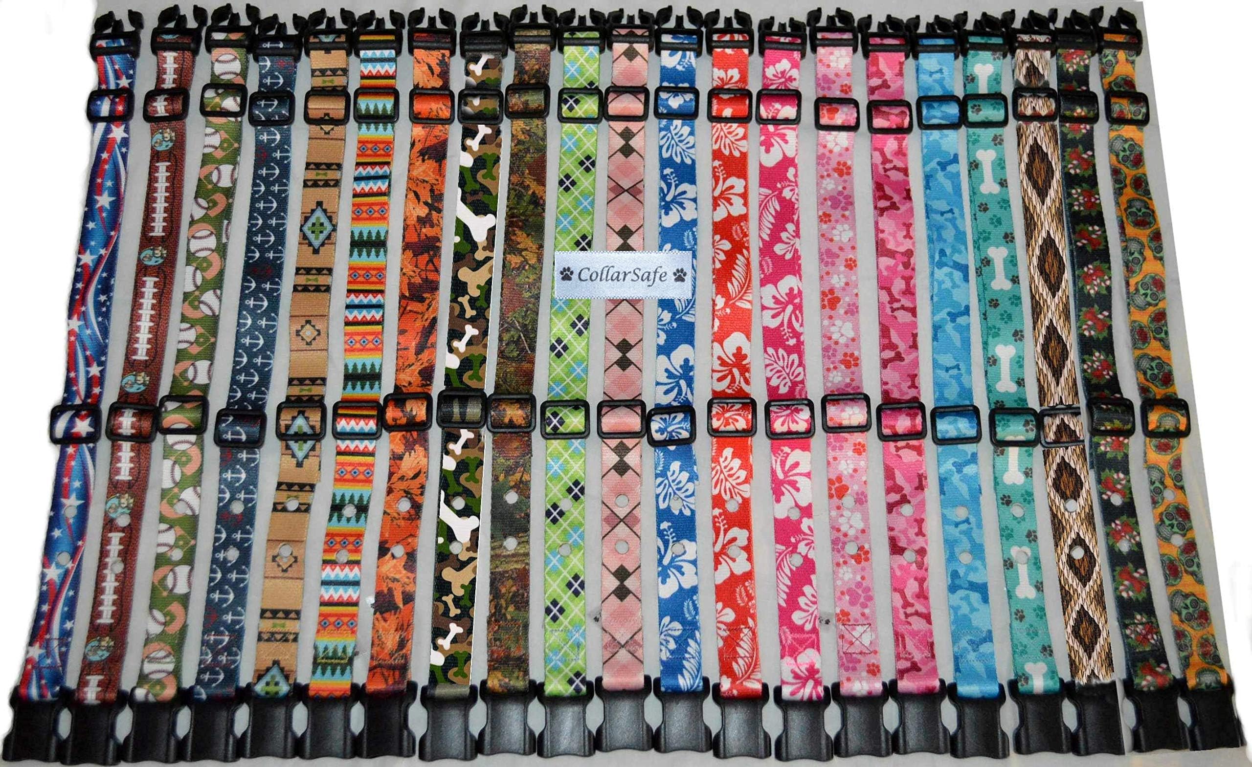 CollarSafe 1" Wide Designer Pattern Polyester Replacement Collar -Fits Most (Not All) Petsafe & Other Receiver modules requiring 2 Holes (1-3/16" Apart on Center - Read Listing!)