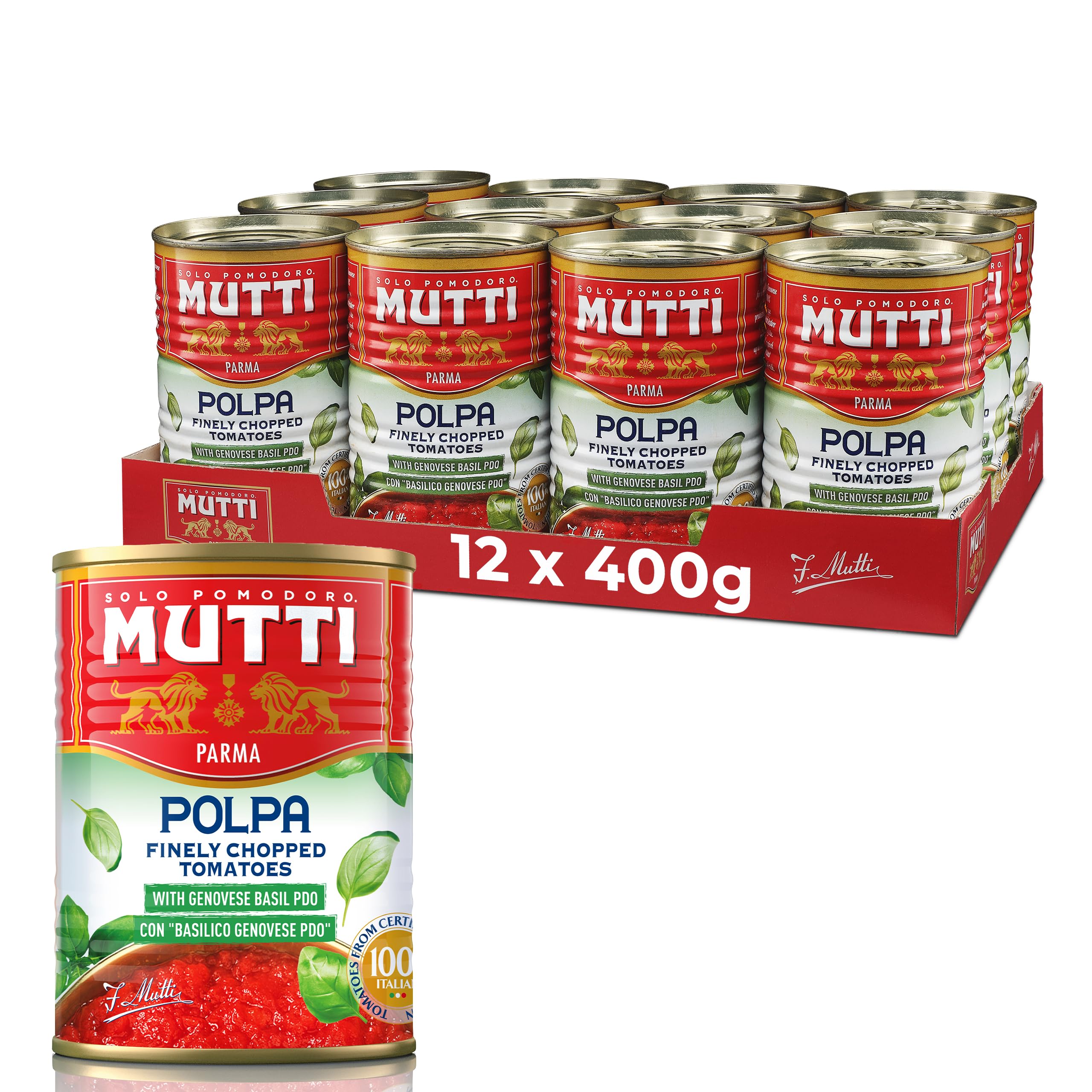 Mutti Finely Chopped Tomatoes with Basil 12 x 400g
