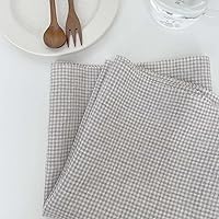 Vista 8 de Tela de lino caqui a cuadros de sirsaca Material de tela duradera – Ideal para manualidades, ropa y decoración del hogar