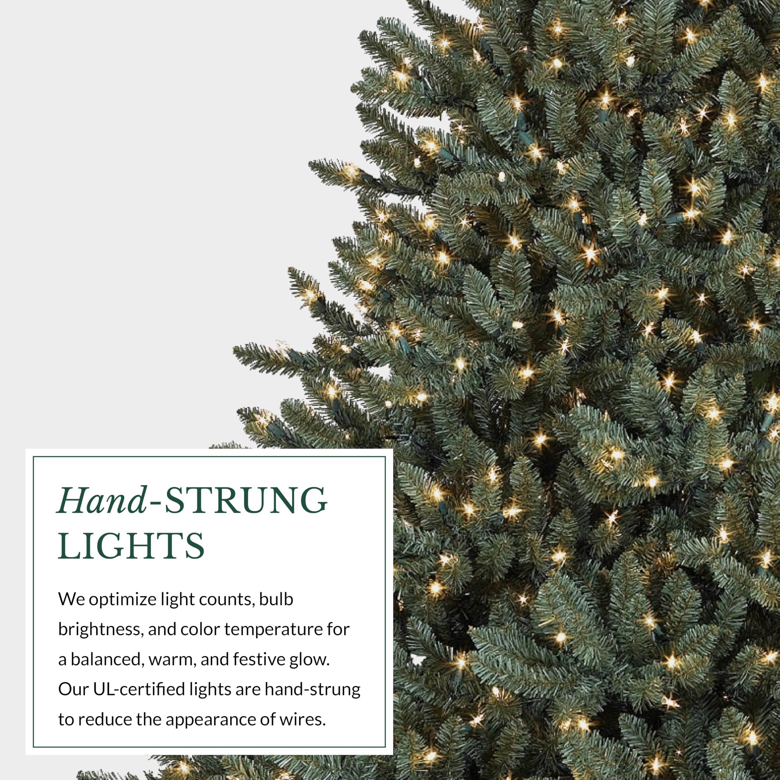 Balsam Hill 7.5ft Pre-Lit Classic Blue Spruce - Artificial Christmas Tree with 2,960+ Tips, 1,000 Clear LED Lights, Easy Plug Technology & Premium Stand for Indoor Holiday Decorating