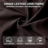 Vista 52 de Fundas para sillas reclinables con aspecto de cuero, funda elástica de 4 piezas, funda suave para silla reclinable, protector de muebles lavable