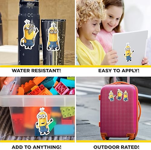 Miniatura 2 de Calcomanías de Minions de Despicable Me - Juego de 3 Pegatinas de Kevin para Coche, Botella de Agua, Casco de Bicicleta, Laptop, Monopatín -