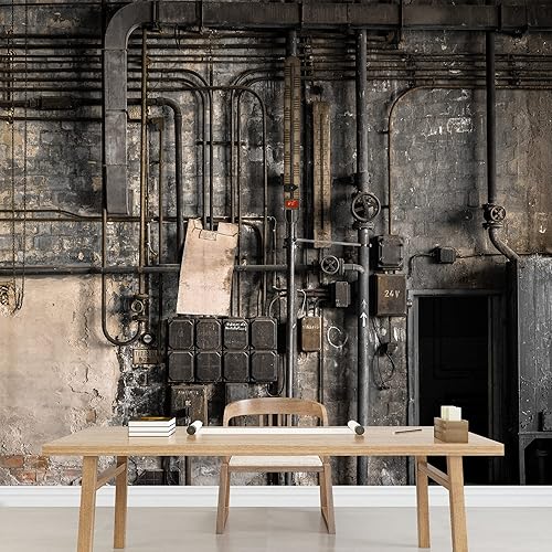 Miniatura 3 de wall26 - Cajas de fusibles industriales contra paredes dañadas - Mural de pared extraíble  Papel tapiz autoadhesivo grande - 66x96 pulgadas