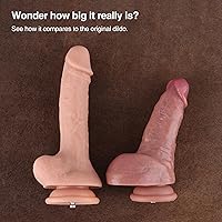 Vista 4 de Hismith Silicona de doble densidad de 6.55 pulgadas, Dong insertable de 4.5 pulgadas con sistema KlicLok, Gnar, tamaño S, serie para principiantes