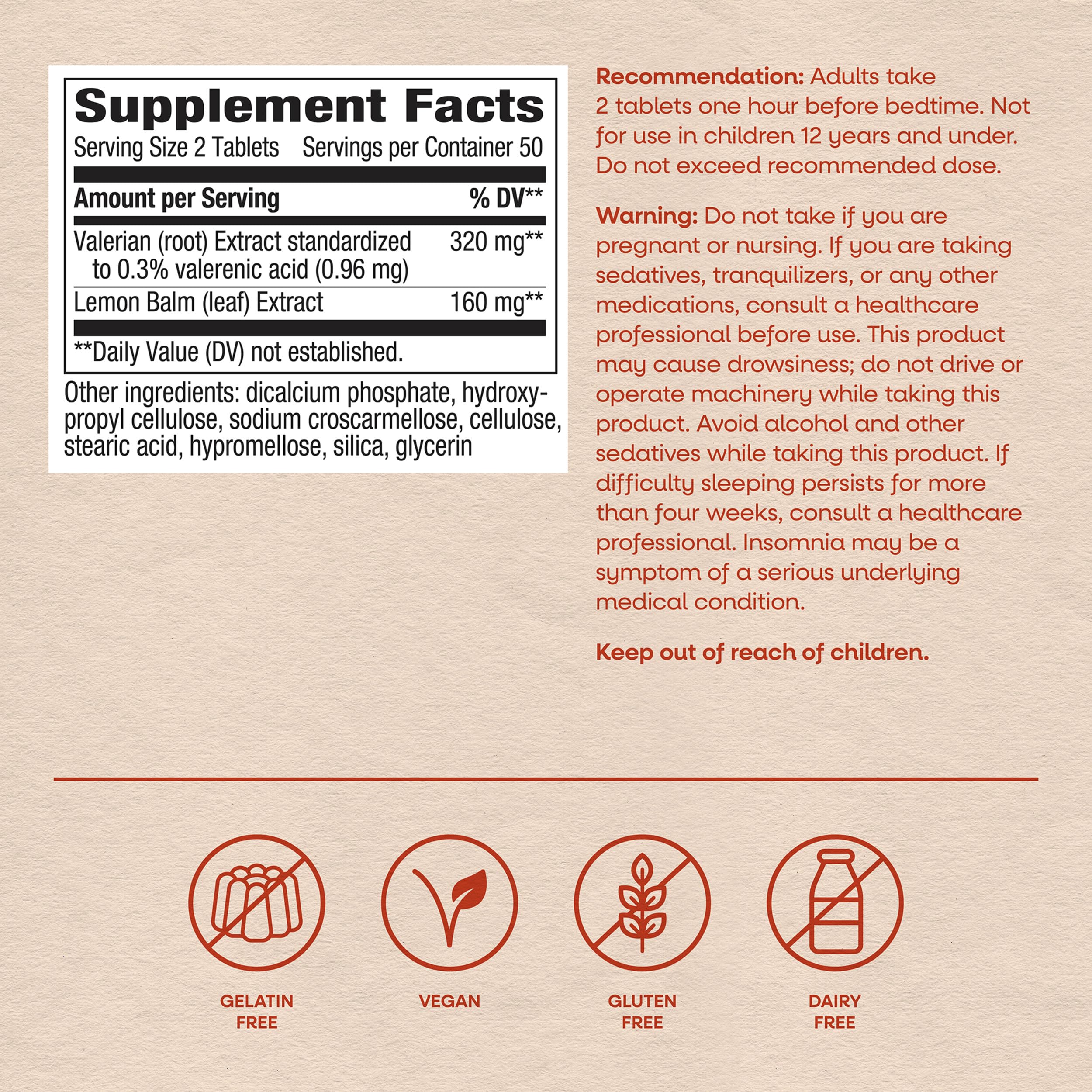 Nature's Way Valerian Nighttime, Valerian Root Sleep Support*, 100 Tablets — Amazon image 6