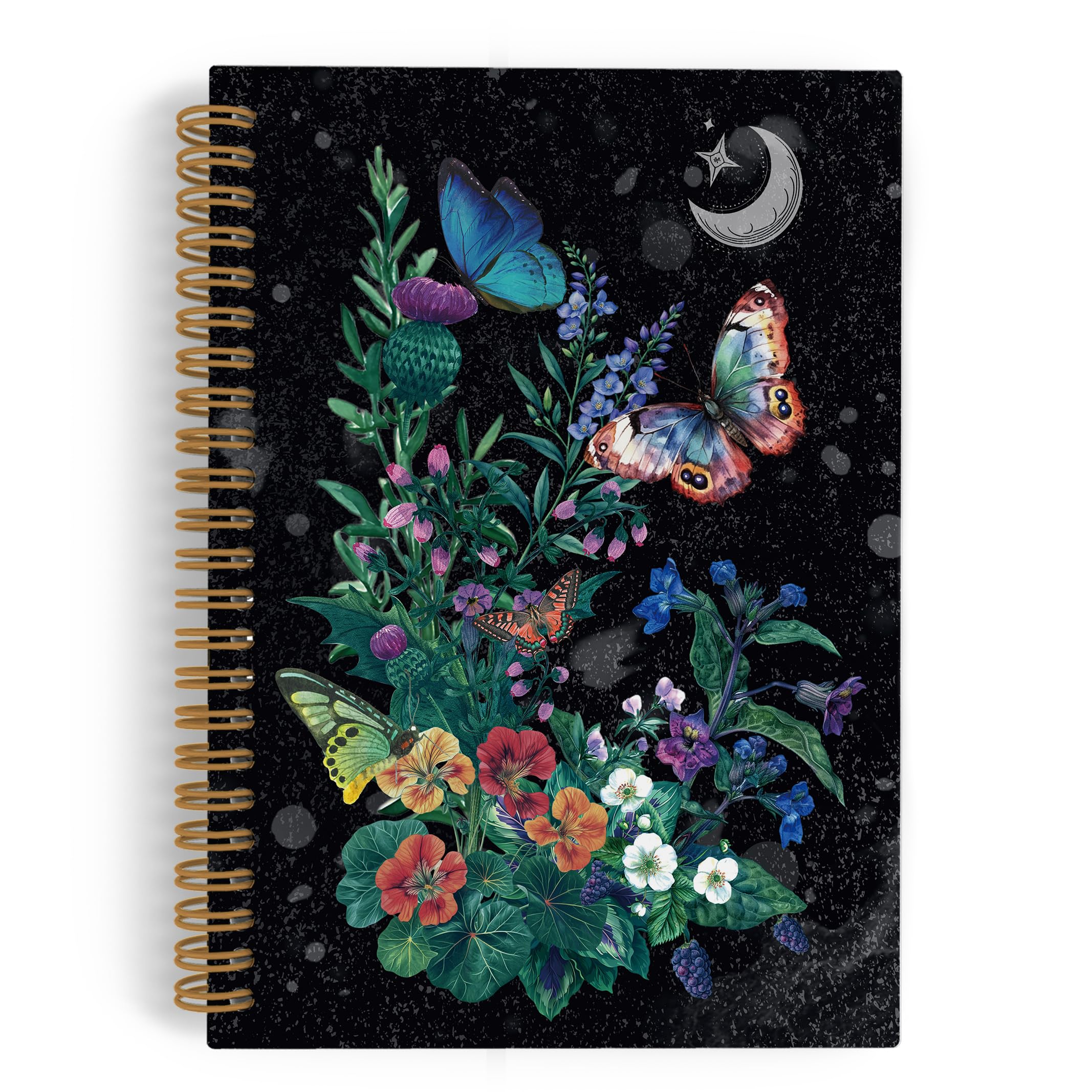 Carnet à spirales papillon sorcier et fournitures de bureau gothiques pour femmes