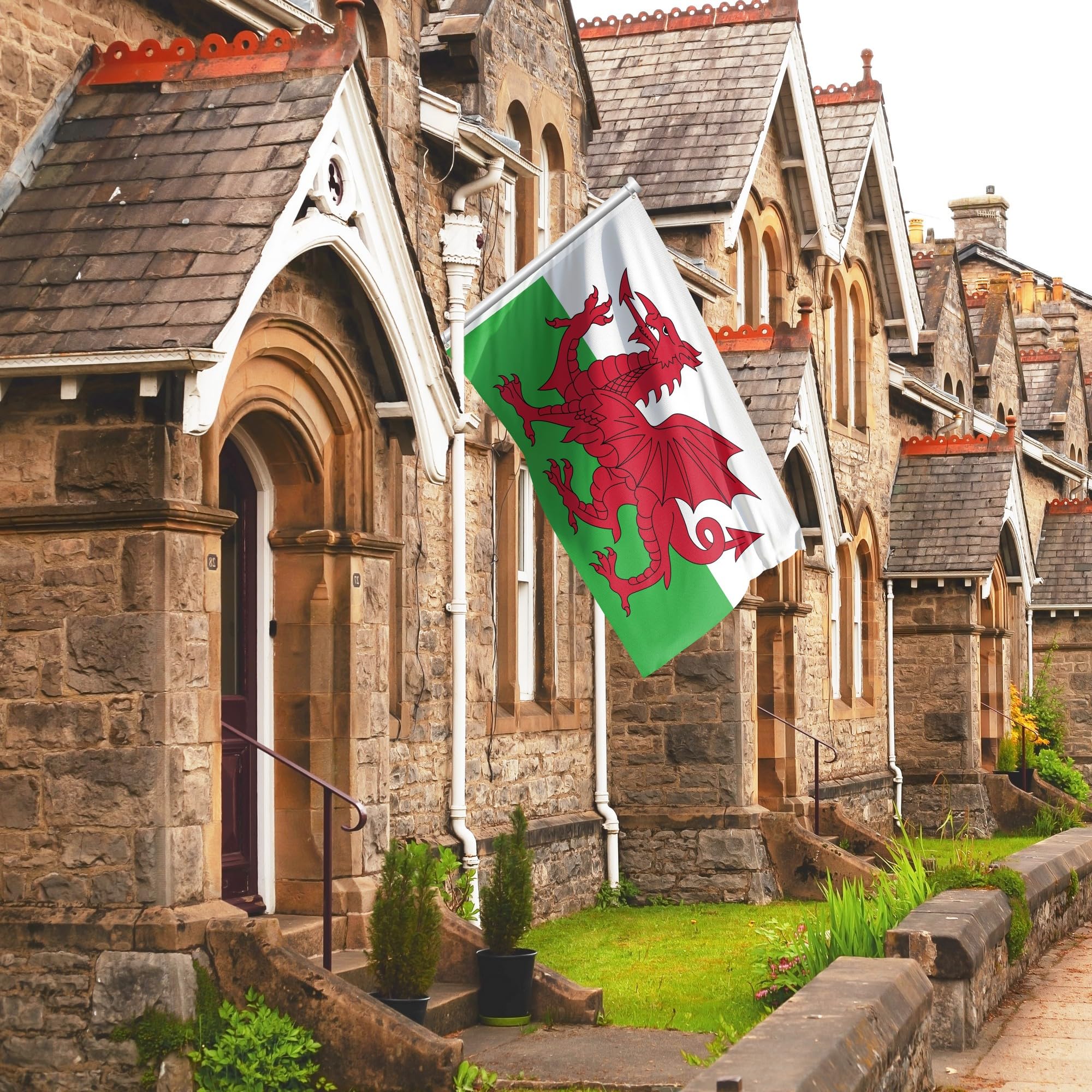 Cordino Galles Con Doppia Clip – Cinturino In Poliestere Con Bandiera Gallese Simbolo Cymru - Foto 5