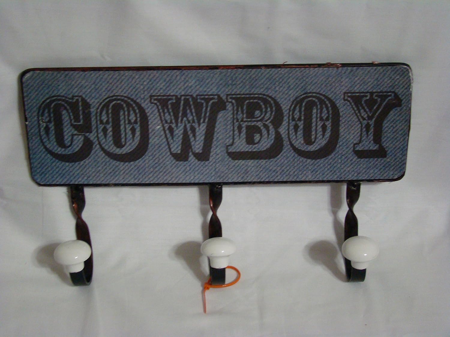 Cowboy Metal 3 Hook Coat/Belt Wall Hanger Home & Kitchen