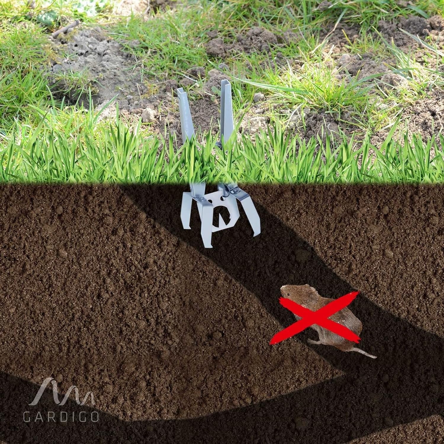 Gardigo® 4 Trampas para Topos | Ahuyentador de Topos | Trampa Topillos, Campañoles o Ratas de Jardin y Animales de Madriguera | Anti Topo Ultra-Eficaz con Altas Tasas de Captura, Fácil de Usar