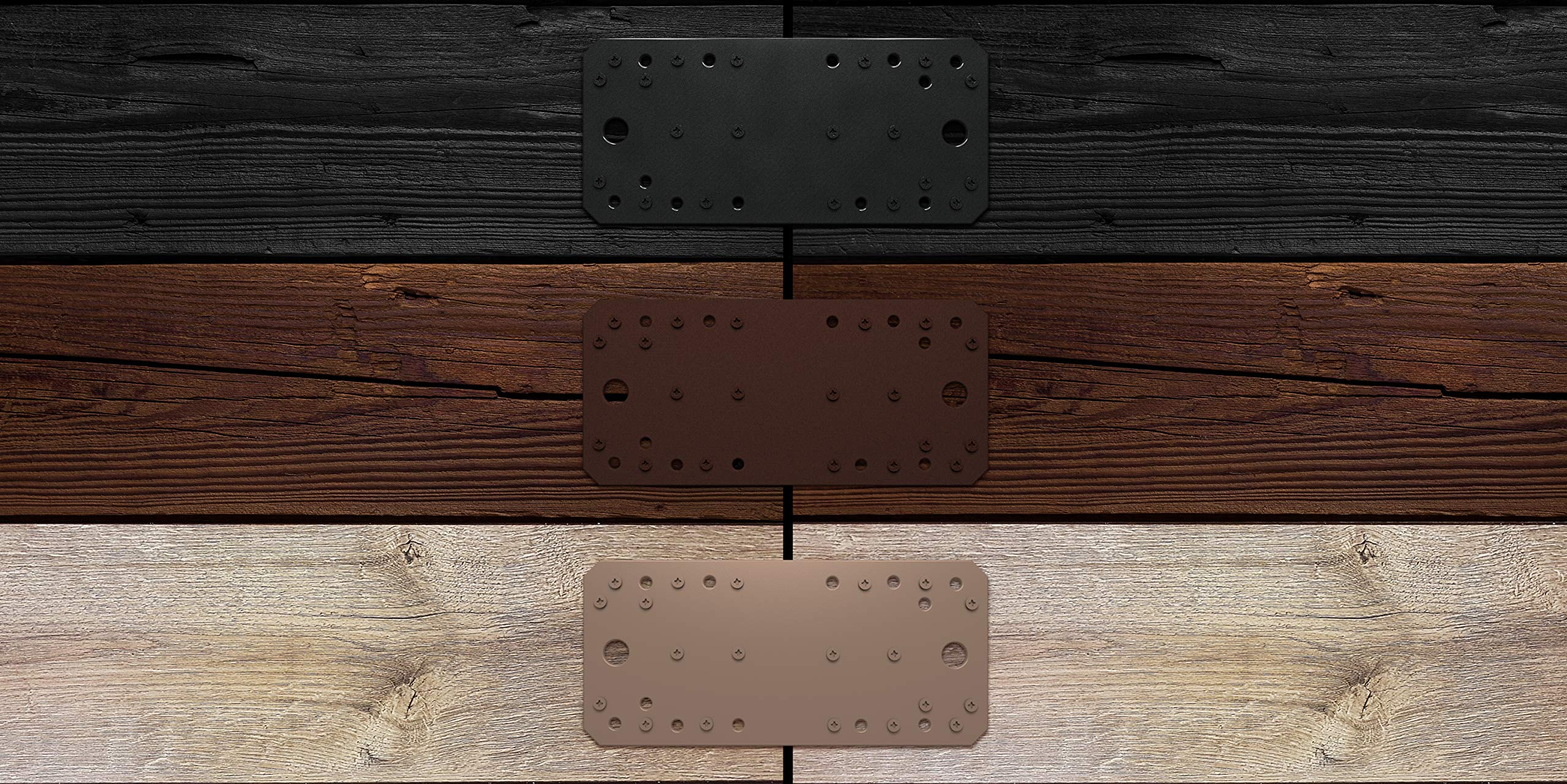 Alberts 302085 DURAVIS® Surtido de herrajes, para pórticos con uno o Dos ventalles, En Tres Modelos de Color, con Doble Recubrimiento marrón óxido