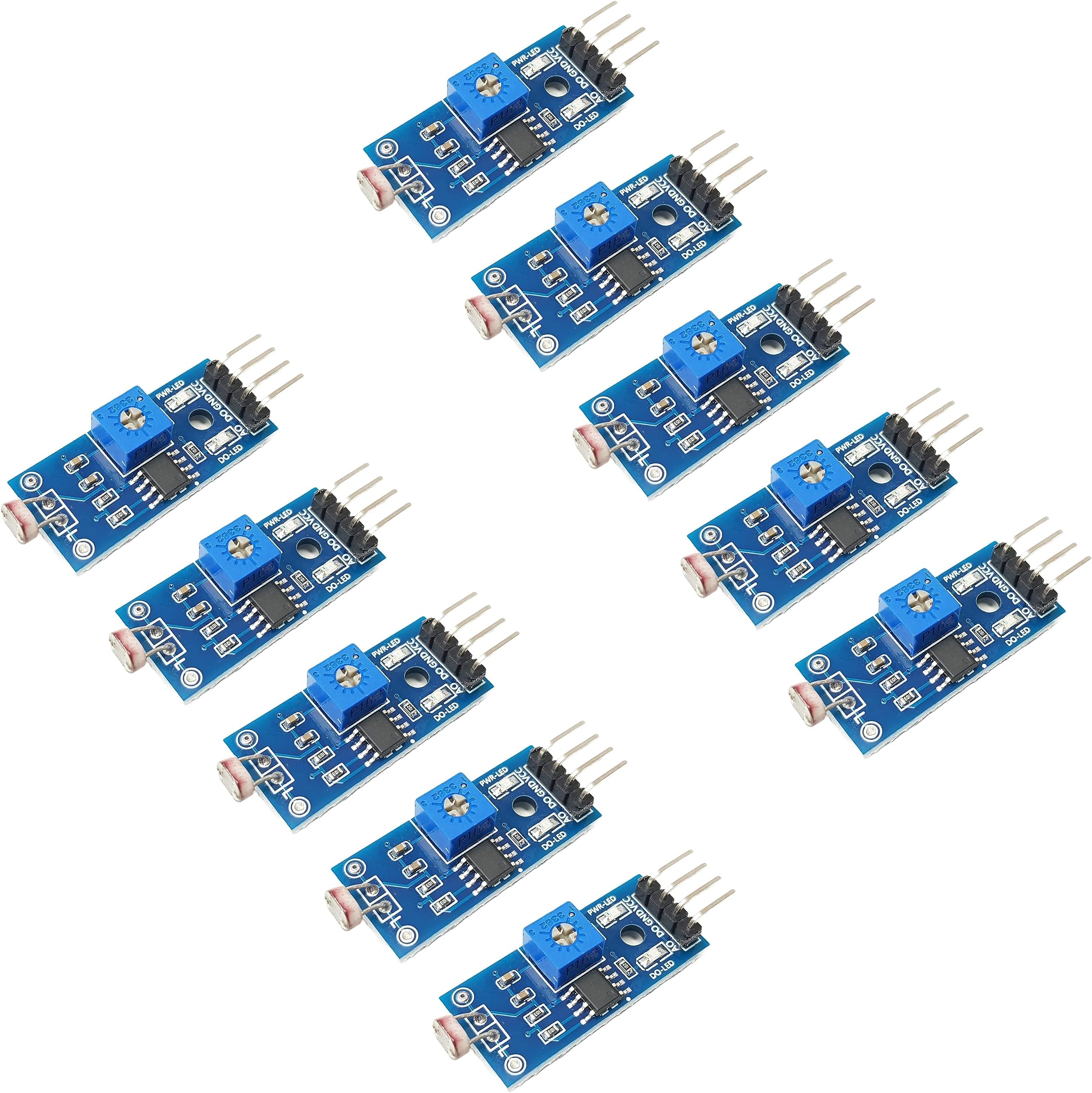 LDR Light Sensor Module for Arduino ESP32 ESP8266 Raspberry Pi, 10 Pieces Digital and Analog Photosensitive Sensors 3.3V to 5V