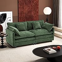 Vista 38 de Ihanherry Sofá Modular en Forma de U de 146" Moderno, Conjunto de Sillonetas en Nube con 2 Otomanos, Sofá de Chenilla de 6 Asientos con Asiento Café