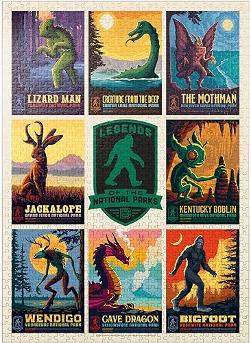MyPuzzle Legends of The National Parks Impresión multiimagen - Edición 1, póster vintage - Rompecabezas premium de 1000 piezas para adultos
