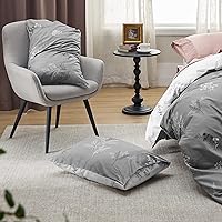 Vista 2 de Bedsure Funda de edredón tamaño King juego de funda de edredón reversible floral con cierre de cremallera, juego de ropa de cama gris, 3 piezas, 1