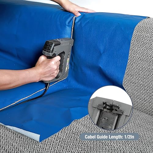 Miniatura 7 de WORKPRO Pistola de grapas 6 en 1, grapadora eléctrica, clavadora con cable de 110 V para proyectos de carpintería, grapas excluidas