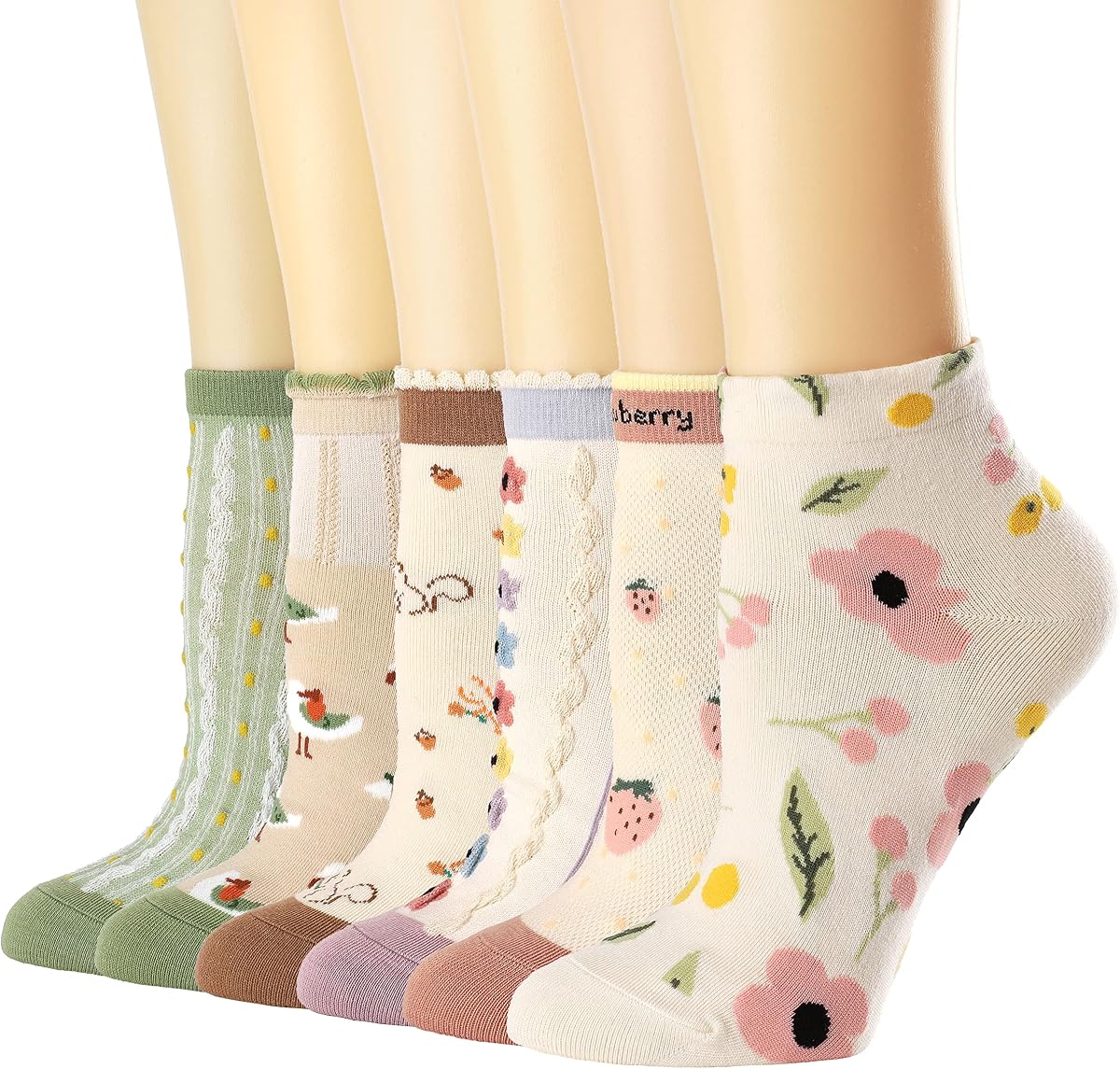 Calcetines de algodón casuales para mujer, lindos, divertidos, novedosos, calcetines de vestir finos, paquete de 3/5/6
