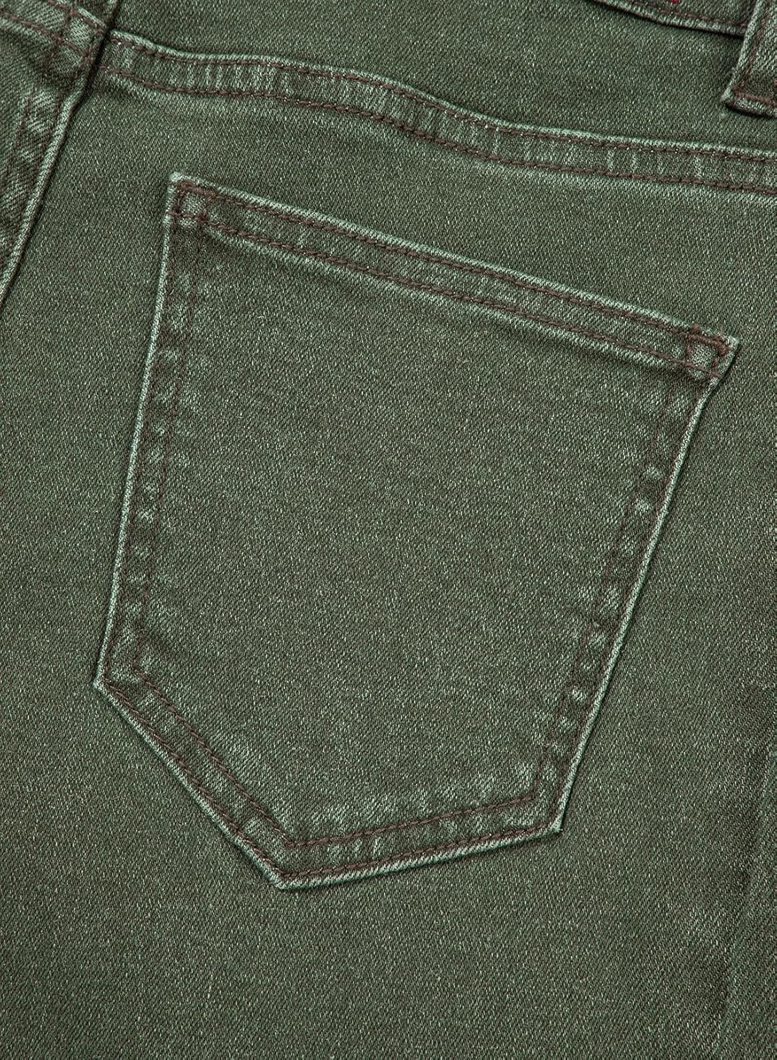 Sidefeel Women's Wide Leg Jeans High Waisted Stretchy Raw Hem Zimbaplatinum Denim Pants - Image 8