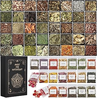 HNSHAG 60 PCS Witchcraft Herbs Set,Bulk Dried Flow