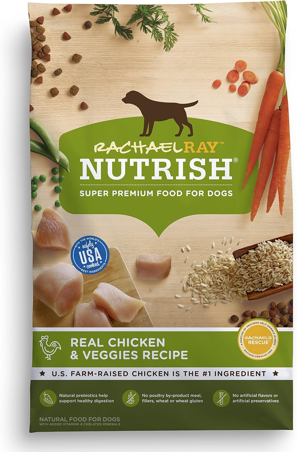 Rachael Ray Nutrish Premium Natural Dry Dog Food, Real Chicken & Veggies Recipe, 14 Pounds