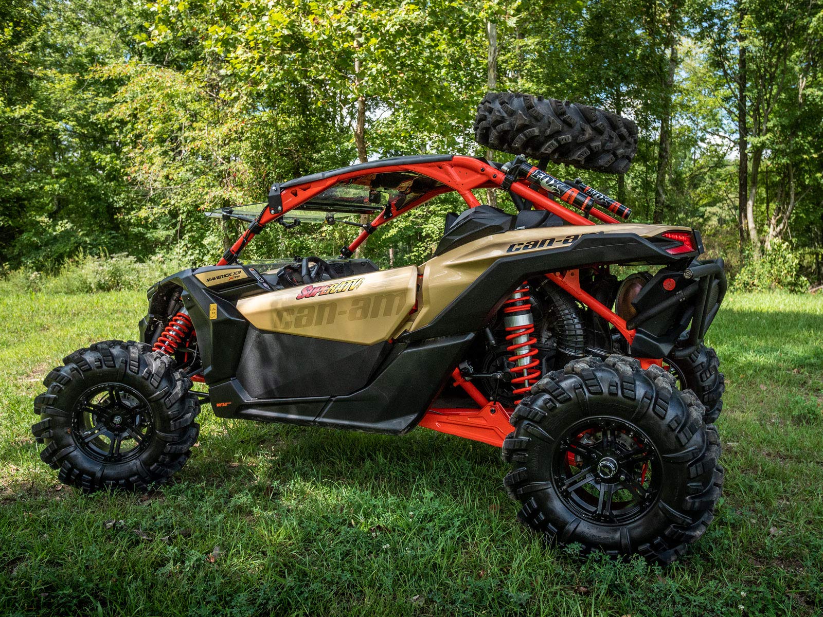 Buy SuperATV Spare Tire Carrier / Tire Storage Rack for CanAm Maverick