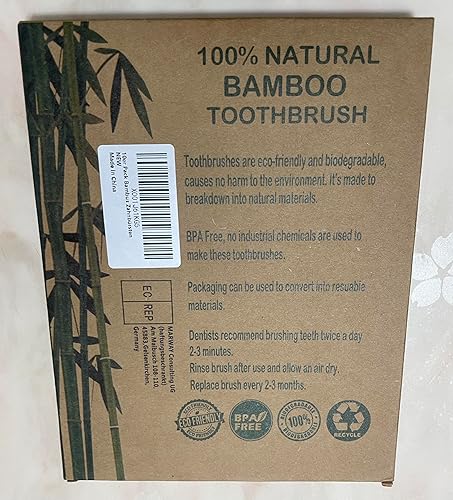 Miniatura 9 de 10 Pack Rainbow Bamboo Toothbrushes  Biodegradable & Compostable Eco-Friendly Natural Bamboo Charcoal Toothbrushes  BPA Free Soft Bristles Wooden