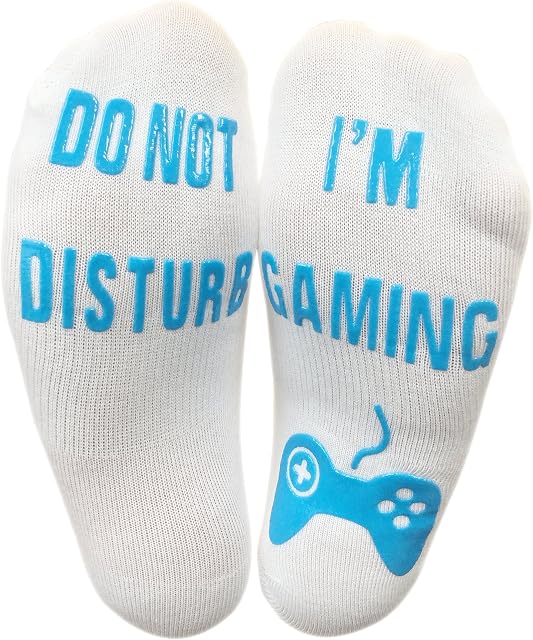 ''Do Not Disturb I'm Gaming" Funny Socks - Great Novelty Gift For Gamers Who Have Everything! (Ankle Lounge Socks)
