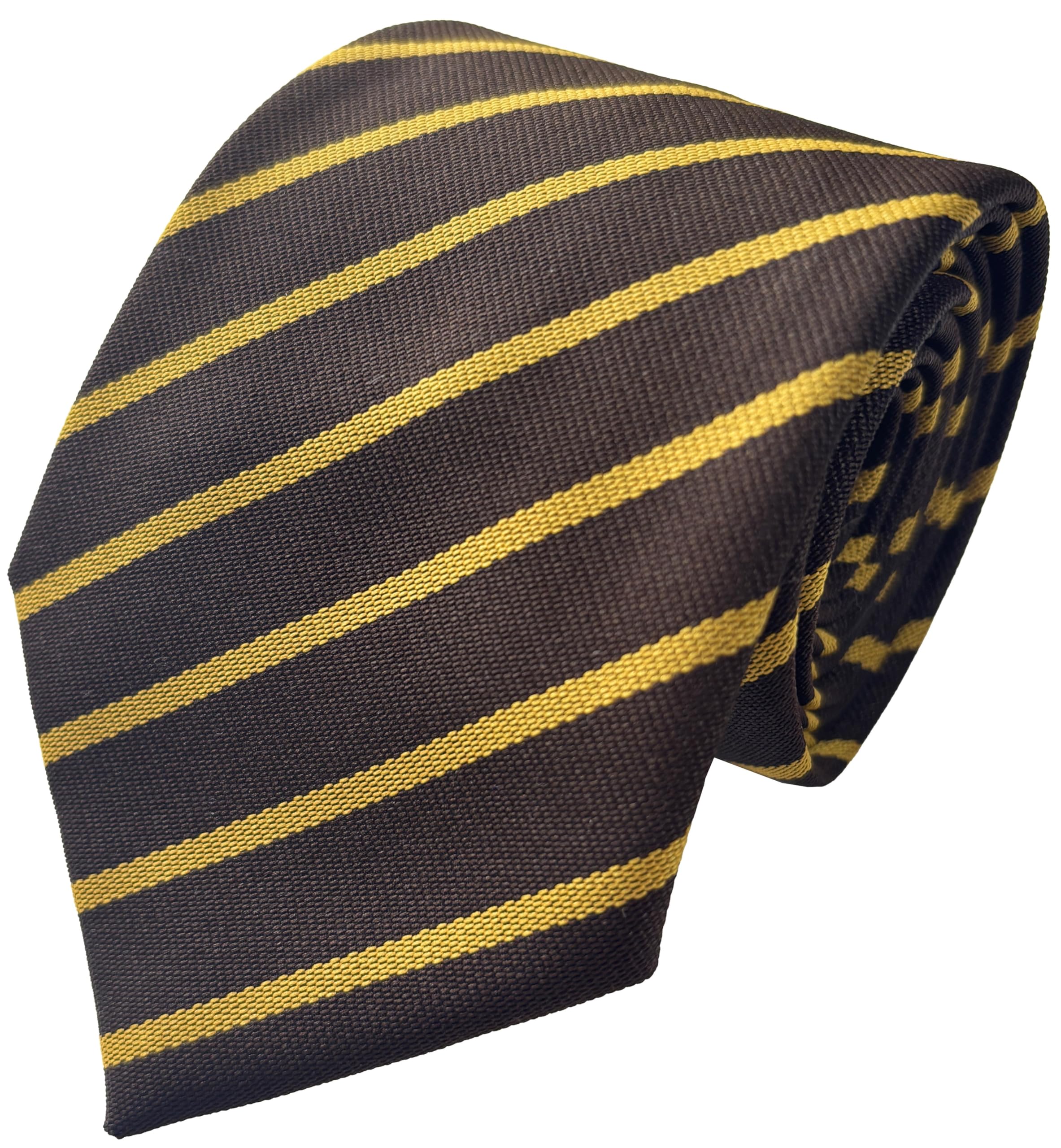 Great British Tie Club School Ties (21 Single Stripe Variations) Junior Age (Brown & Gold)