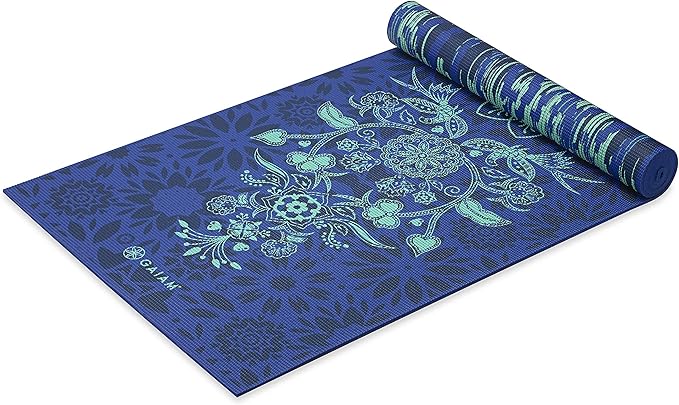 Gaiam Yoga Mat - Premium 6mm Print Reversible Extra Thick Non Slip Exercise & Fitness Mat for All Types of Yoga, Pilates & Floor Workouts (68