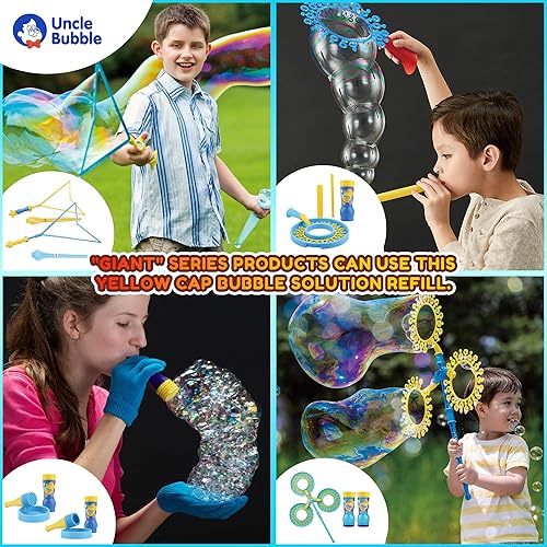 Miniatura 3 de Uncle Bubble Varitas de burbujas para trucos, incluye juguete de burbujas y solución de burbujas de 32 onzas