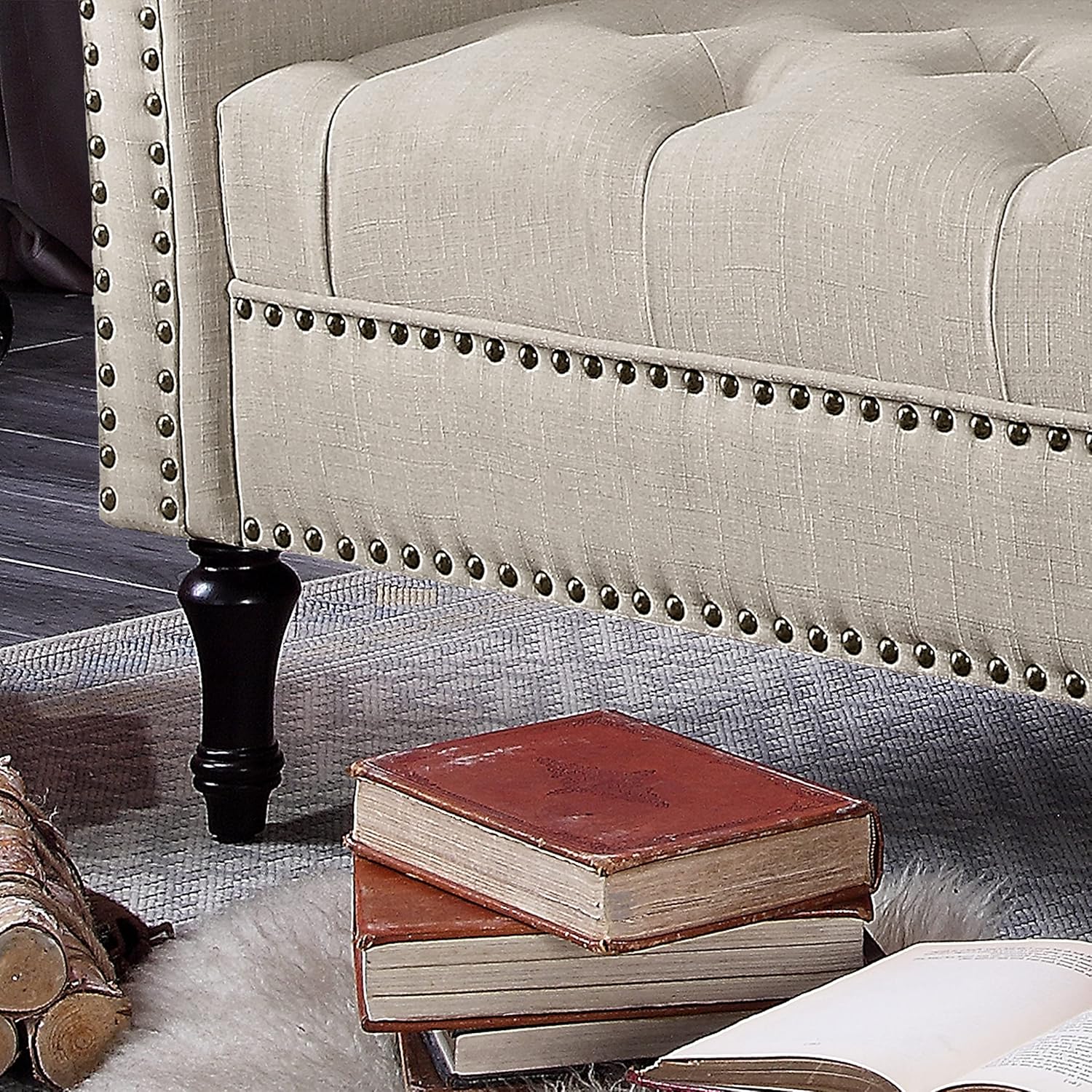 Rosevera Deedee Chaise Lounge, Beige : Home & Kitchen