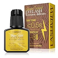 Vista 9 de LASHVIEW - Pegamento para extensiones de pestañas, 0.3 seg de secado rápido, permanencia de 6-8 semanas, adhesivo negro profesional, pegamento