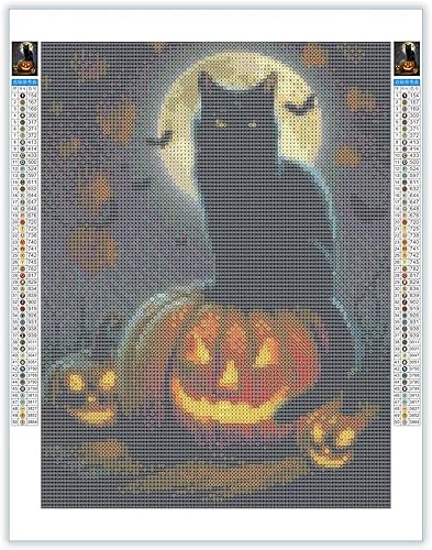 Miniatura 9 de CoHraeu Kits de pintura de diamantes de Halloween para adultos, arte de diamante de bruja mágica 5D para adultos principiantes, pinturas de taladro