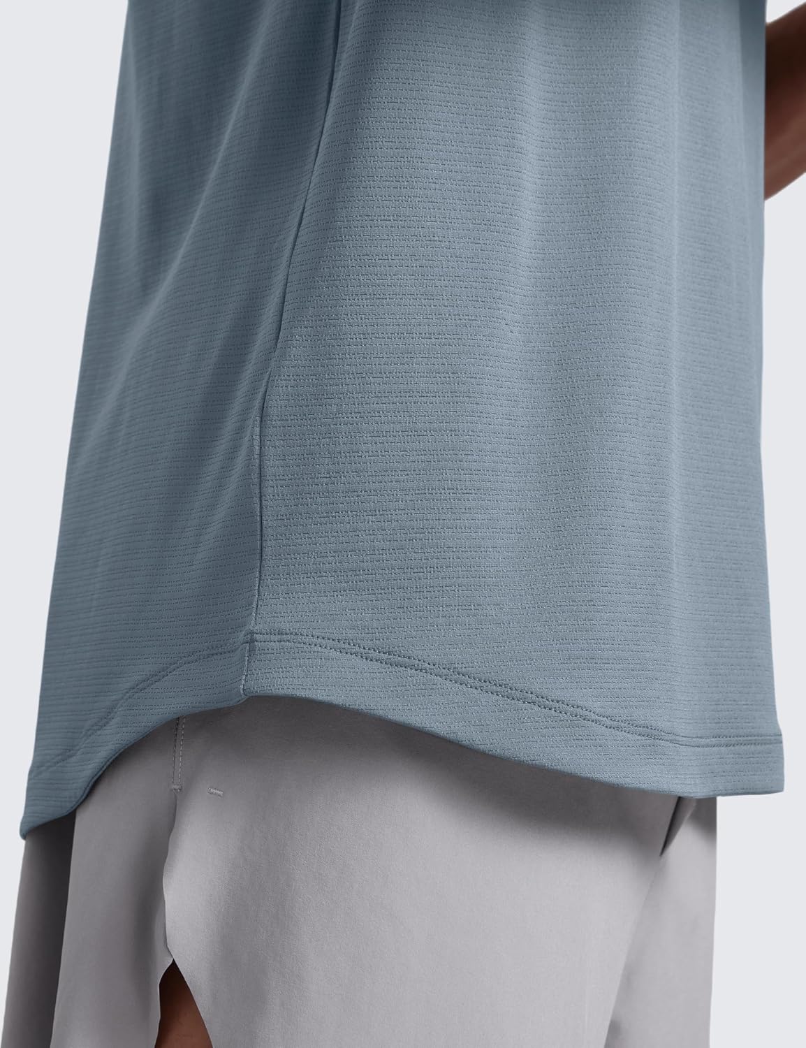 CRZ YOGA Lightweight Workout Shirts for Men - Texture Crewneck Running Athletic T-Shirts Short Sleeve Gym Tops