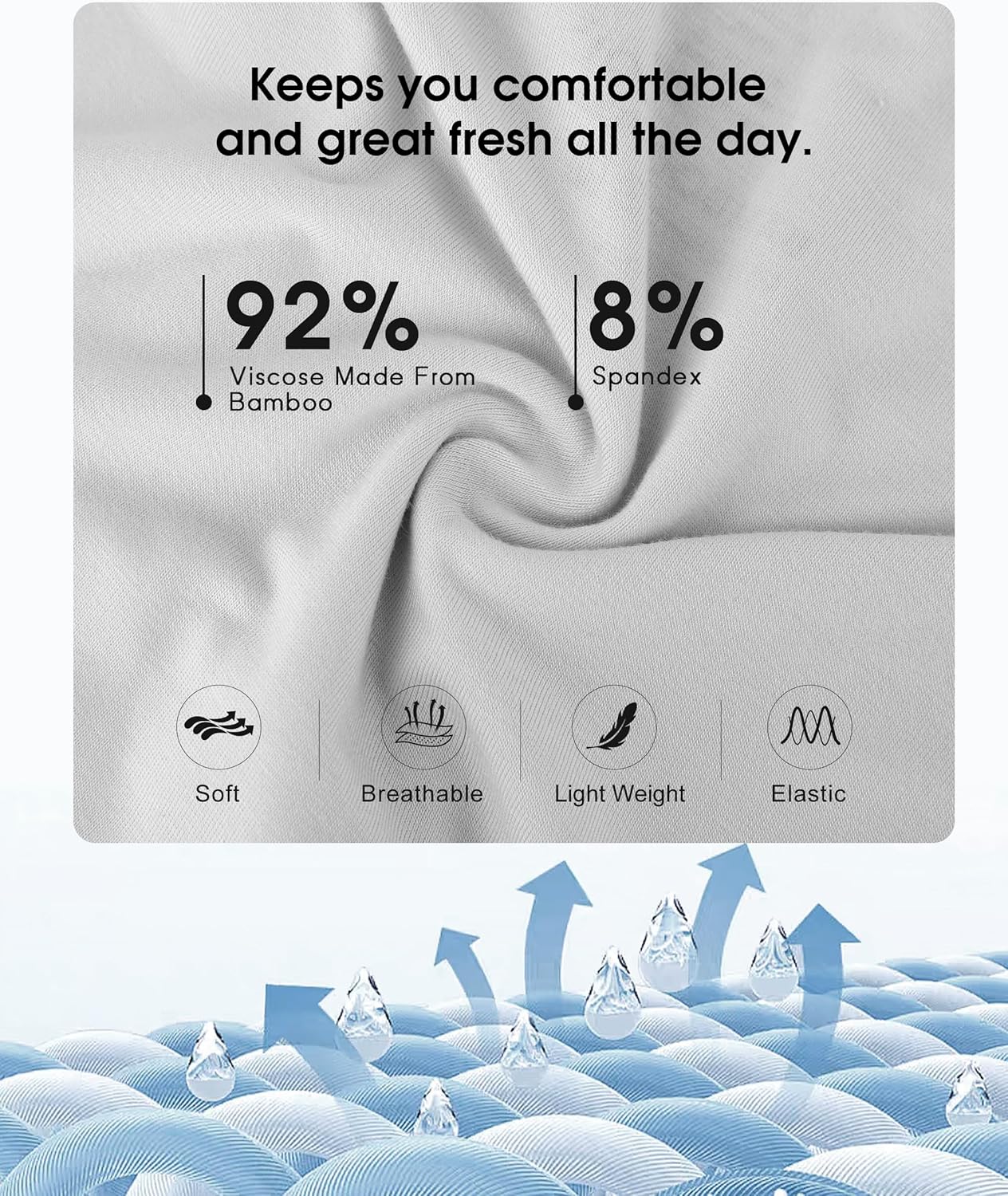 BAMBOO COOL Women's Underwear High Waisted Briefs Full Coverage Soft and Breathable Panties, 5-Pack - Image 3