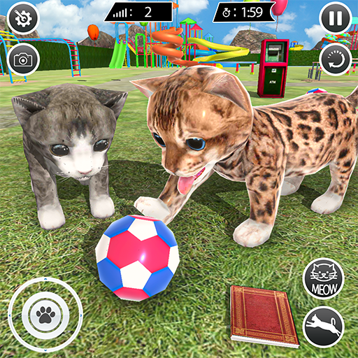 Cat game simulator 3d virtual pet animal escape play wit cat mice catch ...