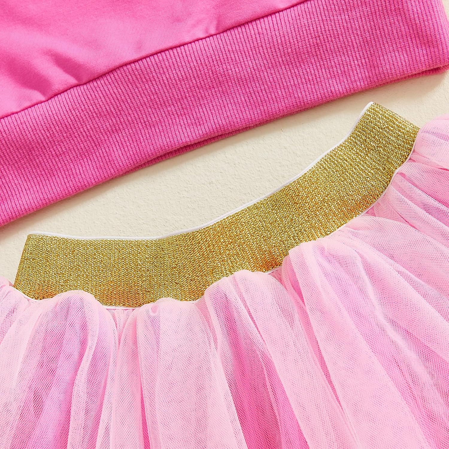 Baby Girl Valentines Day Outfit Fries Before Guys Long Sleeve Sweatshirt Layered Tulle Skirt Set Toddler Spring Clothes - Image 6