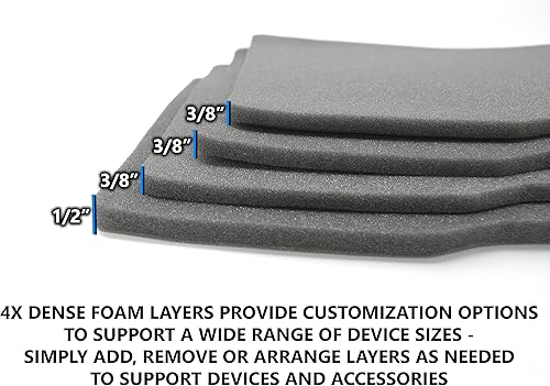 Miniatura 3 de Casematix Funda mezcladora de efectos de canal resistente compatible con mezcladores USB Mackie Mix Series Mix12FX, ProFX8V2, 402vLZ4, mezcladores