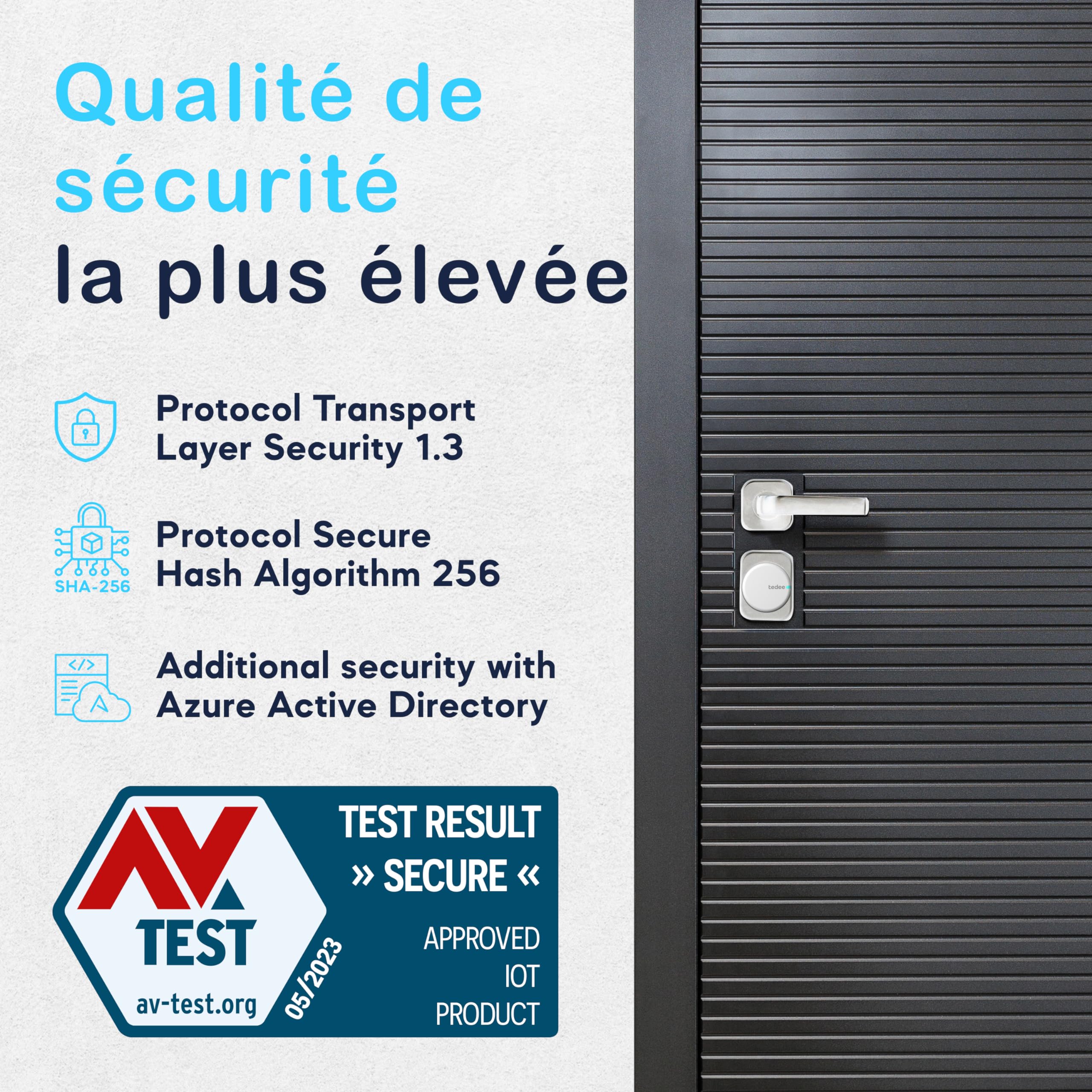 tedee GO2 Serrure intelligente avec Bluetooth, App, Auto Lock, Smart Lock Accès sans clé avec certification AV-TEST, Serrure électronique pour la sécurité de la maison